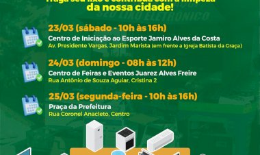 CARAVANA DO RESÍDUO ELETRÔNICO ESTARÁ EM TRÊS LOCAIS DE TRINDADE NESTE FIM DE SEMANA